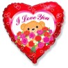 Globos de Foil Corazón de 18" (46Cm) Osito Floreado