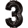 Globos de Foil de 44" (112cm) número 3 Negro