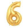 Globos de Foil de 14" (36cm) Numero 6 ORO