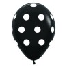 Globos de 12" Polka Negro Puntos Blancos