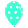 Globos de 12" Polka Azul Caribe Puntos Blancos