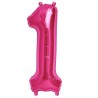 Globos de Foil de 16" (41cm) Numero "1" Magenta