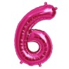 Globos de Foil de 16" (41cm) Numero "6" Magenta