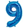 Globos de Foil de 16" (41cm) Numero "9" Azul