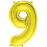 Globos de Foil de 16" (41cm) Numero "9" Oro