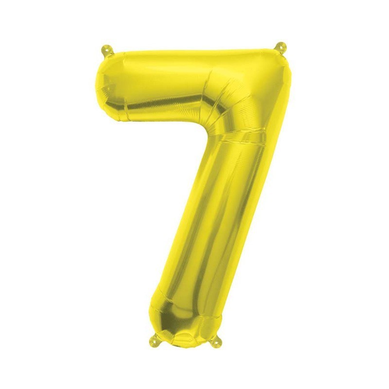 Globos de Foil de 16" (41cm) Numero "7" Oro