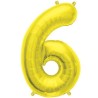 Globos de Foil de 16" (41cm) Numero "6" Oro