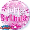 Globos de foil de 22" Bubbles Cumple Rosa Starbust