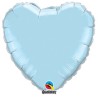 Globos de foil Corazones de 4" Azul Claro Perlado