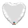 Globos de foil Corazones de 18" Plata qualatex