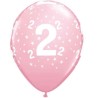 Globos de 11" Número 2 Rosa Qualatex