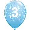 Globos de 11" Número 3 Azul Claro Qualatex