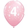 Globos de 11" Número 4 Rosa Qualatex