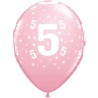 Globos de 11" Número 5 Rosa Qualatex