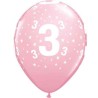 Globos de 11" Número 3 Rosa Qualatex