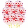 Globos de 12" Premium Cristal Corazones Tricolor