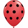Globos de 11" Rojo Puntos Negros Qualatex