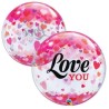 Globos Foil 22" Bubbles Love You Confeti Corazones