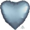 Globos de foil Corazones 17" Satin Azul Acero