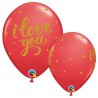 Globos de 11" ILY y puntos Qualatex