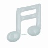 Globos foil 9" Nota musical Blanca Doble