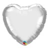 Globos Foil Corazones de 18" Chrome Plata