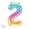Globos Foil 16" (41cm) Numero "2" Multicolor