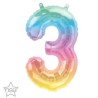 Globos Foil 16" (41cm) Numero "3" Multicolor
