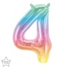 Globos Foil 16" (41cm) Numero "4" Multicolor