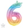Globos Foil 16" (41cm) Numero "6" Multicolor