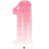 Foil de 34" (86cm) número 1 Rosa Degradado