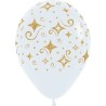 Globos R-12 Diamantes Glitter Dorado