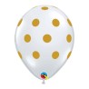Globos de 11" Puntos Polka Oro Qualatex