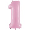 Globos Foil 40" (102cm) Numero 2 Rosa Pastel