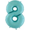 Globos Foil 40" (102cm) Numero 8 Azul Pastel