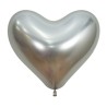 Globos 14" Corazones Reflex Plata