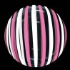 Globos 18" Bubble Transparente Rayas Rosa Blanca