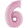 Globos Foil 26" (66cm) Numero 6 Rosa Pastel