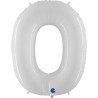 Globos Foil 40" (102cm) Numero 0 Blanco