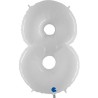 Globos Foil 40" (102cm) Numero 8 Blanco