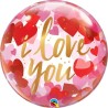 Globos 22" Bubbles ILY Corazones de Papel
