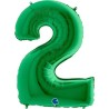 Globos Foil 40" (102cm) Numero 2 Verde