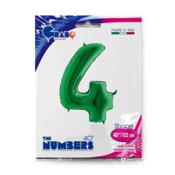Globos Foil 40" (102cm) Numero 4 Verde