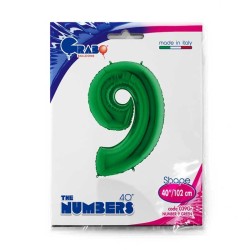 Globos Foil 40" (102cm) Numero 9 Verde