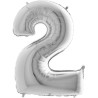 Globos Foil 26" (66cm) Numero 2 Plata