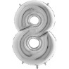 Globos Foil 26" (66cm) Numero 8 Plata
