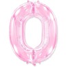 Globos Foil 40" (102cm) Numero 0 Baby Rosa