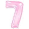 Globos Foil 40" (102cm) Numero 7 Baby Rosa