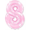 Globos Foil 40" (102cm) Numero 8 Baby Rosa