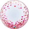 Globos 24" Bubbles Deco Confeti Corazones